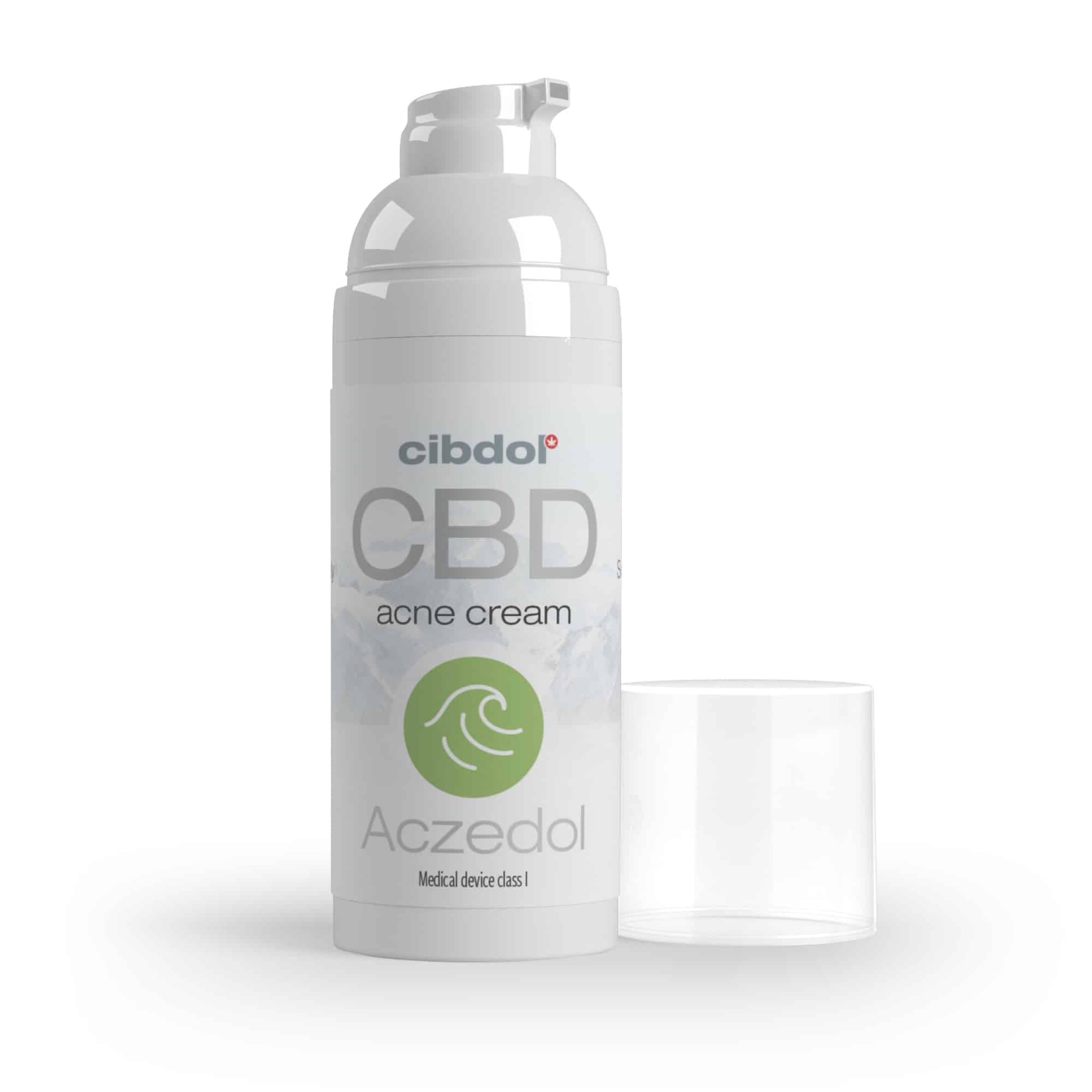 Crème Aczedol sur fond blanc.