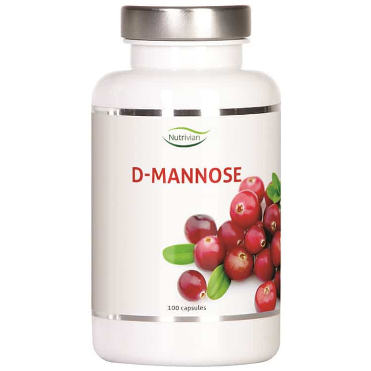 Une bouteille de Nutrivian D-Mannose aux canneberges.