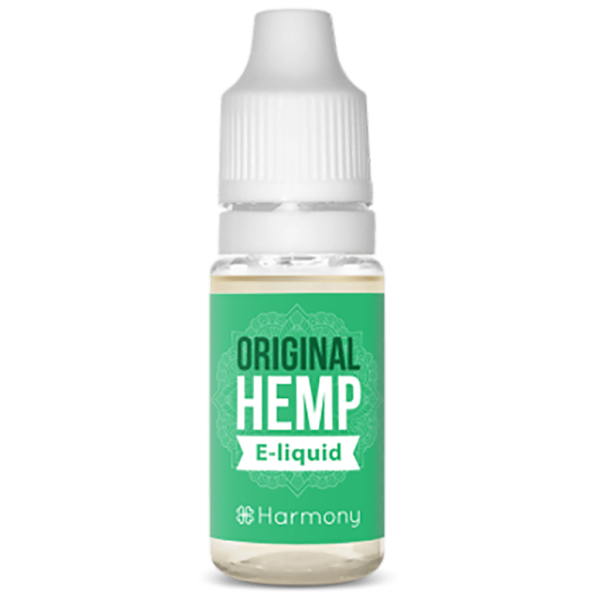 Un flacon de E-liquide Harmony 100mg CBD – Classic Hemp (10ml) e liquide chanvre.